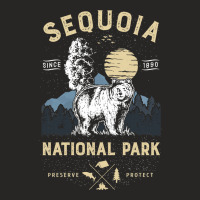 Bear Sequoia National Park Tvintage California Bear 54 Polar Panda Ladies Fitted T-shirt | Artistshot