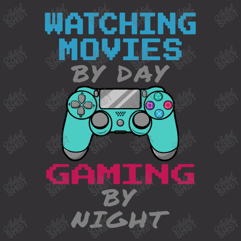 Watching Movies By Day Gaming Vintage Short by KopiAdem | Artistshot