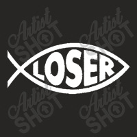 'loser' Slacker 90s Jesus Fish Ladies Fitted T-shirt | Artistshot