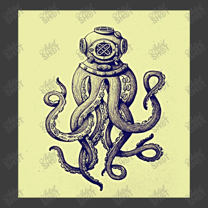 Vintage Diver Octopus Art Men's Polo Shirt by RamaArt | Artistshot