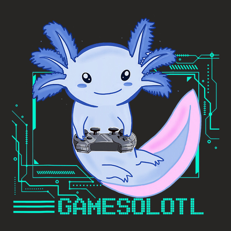 Axolotl Gamesolotl Gamer Axolotl Fish Playing Video Games Lizard 216 Ladies Fitted T-Shirt by peafowl | Artistshot