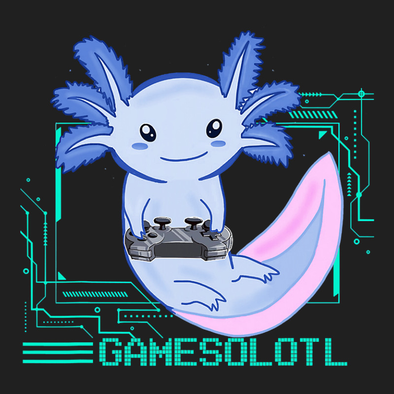 Axolotl Gamesolotl Gamer Axolotl Fish Playing Video Games Lizard 216 Ladies Polo Shirt by peafowl | Artistshot