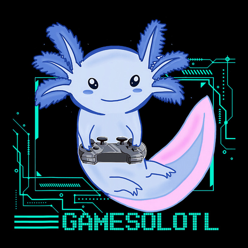 Axolotl Gamesolotl Gamer Axolotl Fish Playing Video Games Lizard 216 Cropped Sweater by peafowl | Artistshot