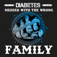 Diabetes Diabetic Warrior Family With Grey Blue Crush Hand 47 Diabetes Classic T-shirt | Artistshot