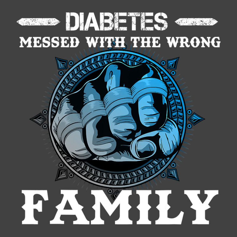 Diabetes Diabetic Warrior Family With Grey Blue Crush Hand 47 Diabetes Vintage T-Shirt by golferu | Artistshot