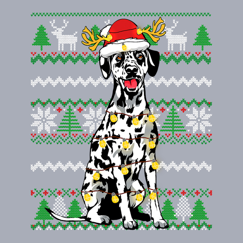 Dalmatian Dog Christmas Lights Xmas Matching Family Dog Lover 16 Dog L Tank Dress by hopelessoon | Artistshot