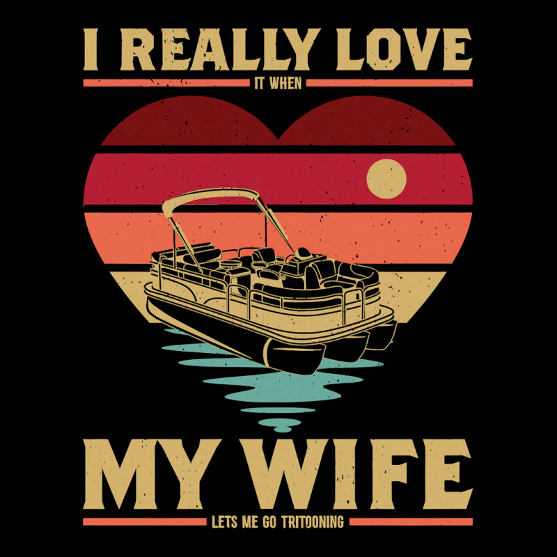 Pontoon Boat I Love My Wife Pontoon Boat Tritoon Go Boating 4 Boat Boa V-neck Tee | Artistshot