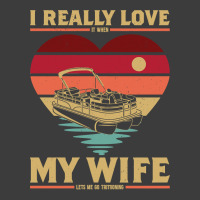 Pontoon Boat I Love My Wife Pontoon Boat Tritoon Go Boating 4 Boat Boa Men's Polo Shirt | Artistshot