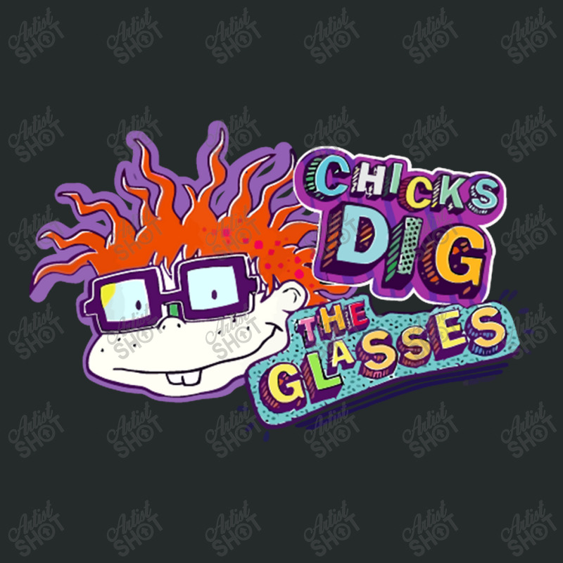 Rugrats Chicks Dig The Glasses Badge Women's Triblend Scoop T-shirt by aldishuher | Artistshot