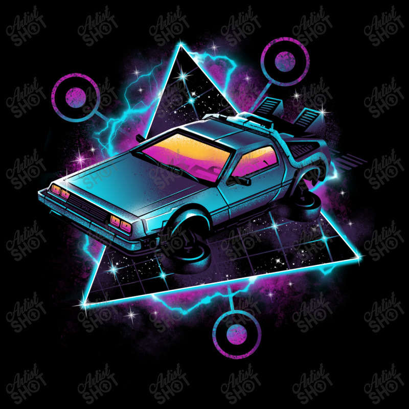 Retro Wave Time Machine Youth Zipper Hoodie | Artistshot