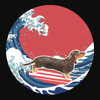 Dachshund T  Shirt Black & Tan Dachshund Gifts   Ocean Waves Surfing B Crop Top | Artistshot