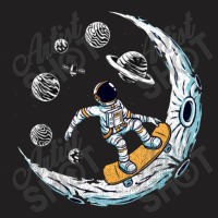 Skating Astronaut Moon T-shirt | Artistshot