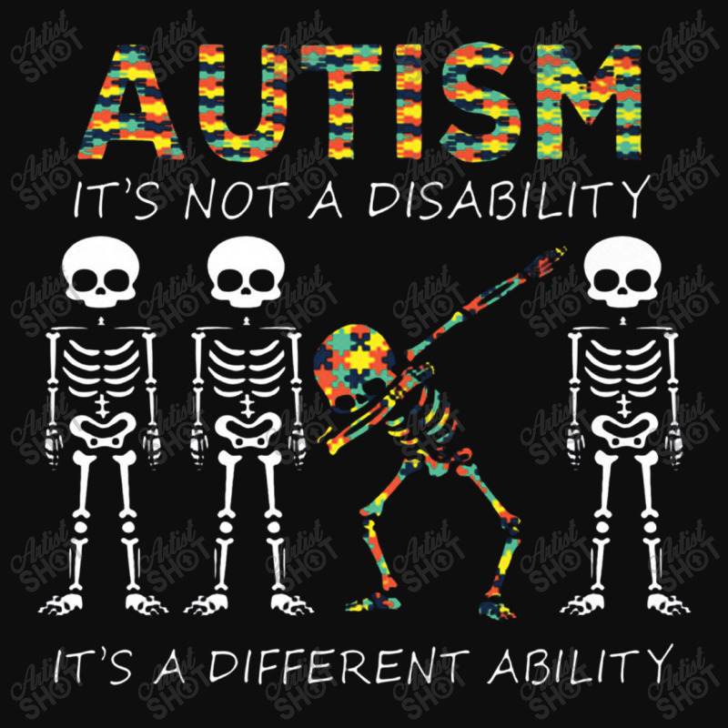 Autism It's A Different Ability Funny Dabbing Skeleton Gift Premium Crop Top by komporgass | Artistshot