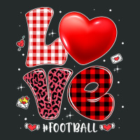 American Football Valentines Hearts Love Football Leopard Buffalo Plai Women's Triblend Scoop T-shirt | Artistshot