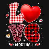 American Football Valentines Hearts Love Football Leopard Buffalo Plai Scorecard Crop Tee | Artistshot