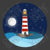 Illustration Of A Seascape And A Lighthouse At Night Men's Polo Shirt | Artistshot