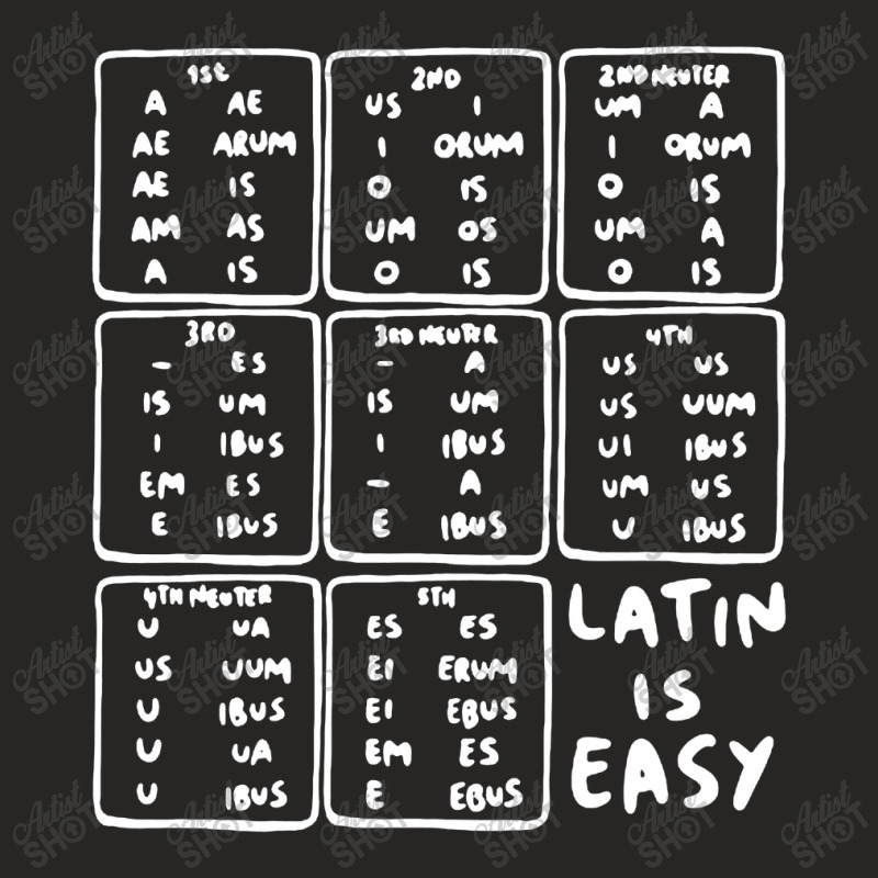 Latin Declensions Cheatsheet Ladies Ladies Fitted T-Shirt by Vario | Artistshot