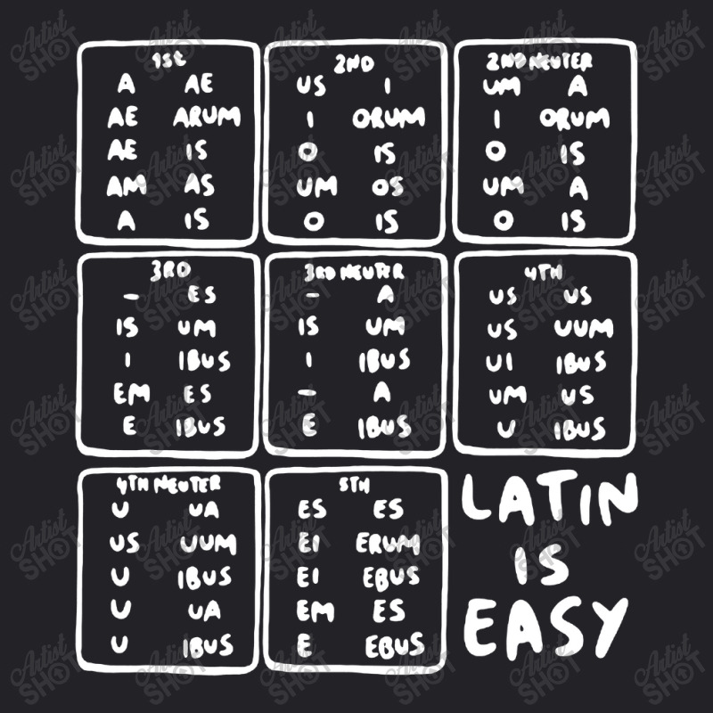 Latin Declensions Cheatsheet Ladies Youth Tee by Vario | Artistshot