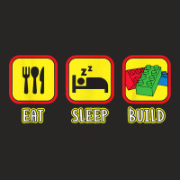 Eat Sleep Build Toy Brick T Shirt Ladies Fitted T-shirt | Artistshot