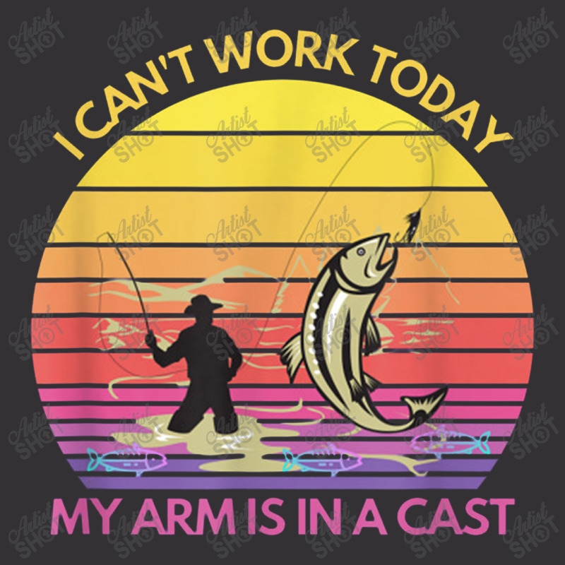 Funny Fisherman I Can't Work Today My Arm Is In A Cast Fish Vintage Hoodie And Short Set | Artistshot