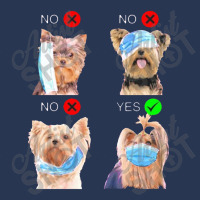 Yorkshire Terrier Dogs Right Way To Wear Mask Ladies Denim Jacket | Artistshot