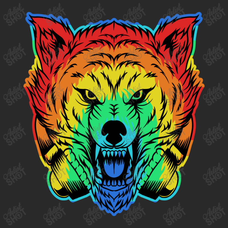 Angry Wolf Headphone Colorful Toddler T-shirt by andypp | Artistshot