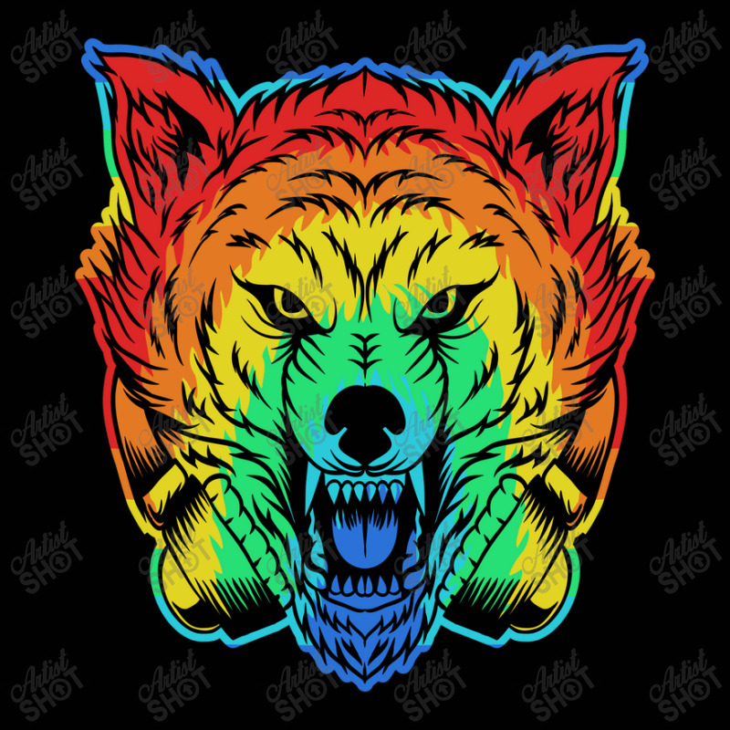 Angry Wolf Headphone Colorful Toddler 3/4 Sleeve Tee by andypp | Artistshot