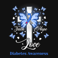 Diabetes Diabetic Butterfly Cross Faith Hope Love 2 Diabetes Awareness License Plate | Artistshot