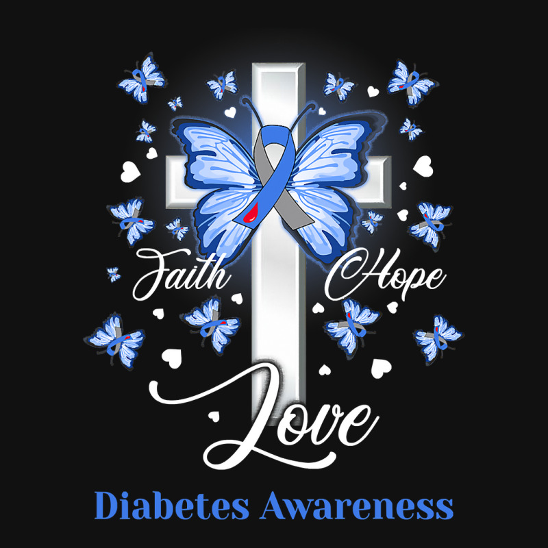 Diabetes Diabetic Butterfly Cross Faith Hope Love 2 Diabetes Awareness License Plate by golferu | Artistshot