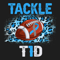 Football Tackle Football Blue Ribbon T1d Diabetes Awareness Classic T-shirt | Artistshot