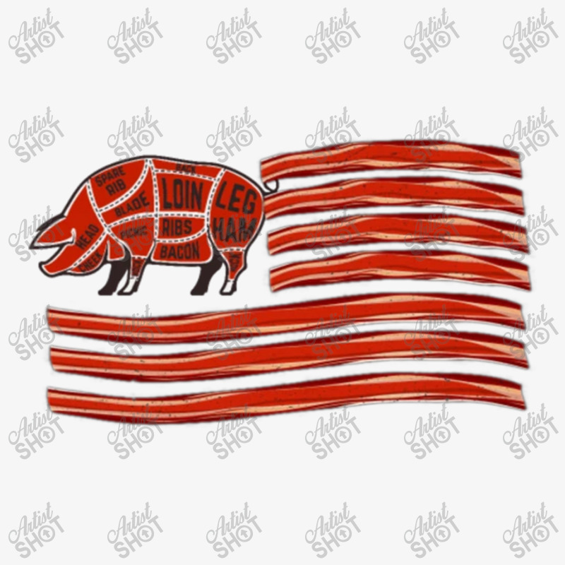 American Bacon Flag Ladies Fitted T-Shirt by kakashop | Artistshot