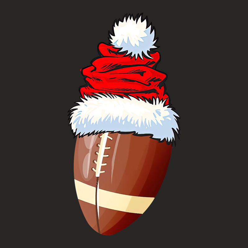 Football Football Ball Santa Hat Christmas Funny Sport Xmas Boys Men 3 Ladies Fitted T-Shirt by hopelessoon | Artistshot