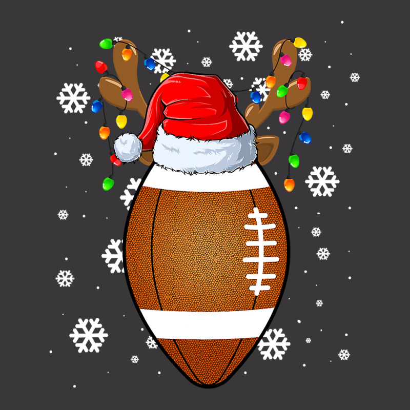 Football Funny Football Ball Santa Hat Reindeer Christmas Lights Boys Ladies Curvy T-Shirt by hopelessoon | Artistshot