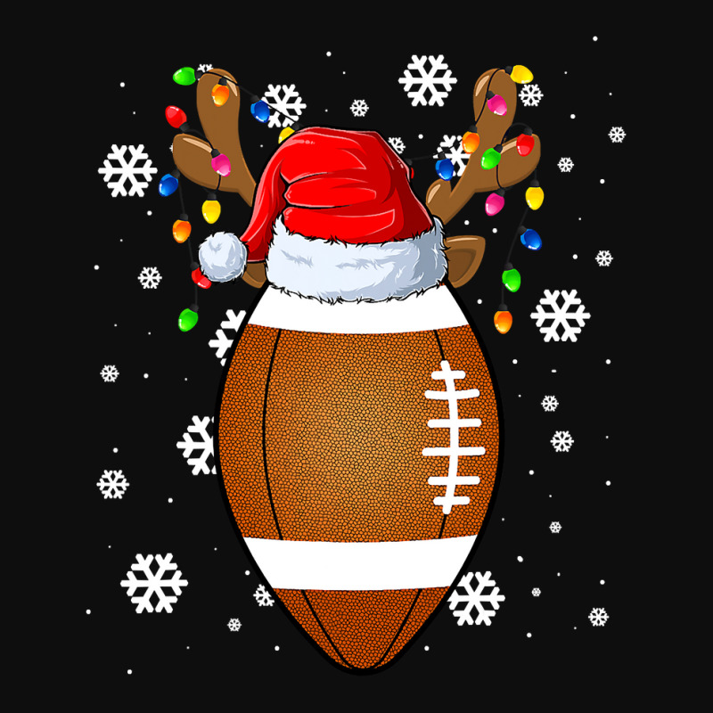 Football Funny Football Ball Santa Hat Reindeer Christmas Lights Boys Crop Top by hopelessoon | Artistshot