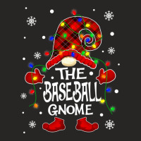 Baseball The Baseball Gnome Matching Family Group Christmas Lights 462 Ladies Fitted T-shirt | Artistshot