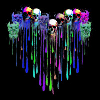 Colorful Heart Skull Dripping Long Sleeve Shirts | Artistshot