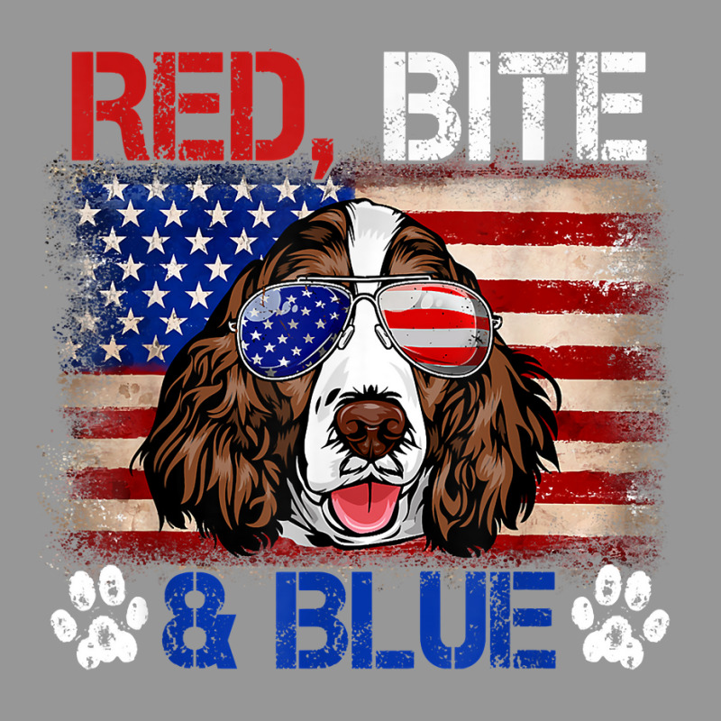 Red Bite Blue Dog 4th Of July English Springer Spaniel T Shirt Women's V-Neck T-Shirt by manviwadlington | Artistshot