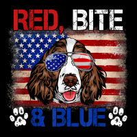 Red Bite Blue Dog 4th Of July English Springer Spaniel T Shirt Legging | Artistshot