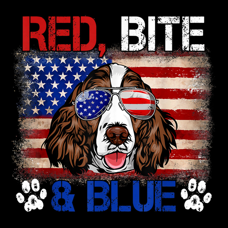 Red Bite Blue Dog 4th Of July English Springer Spaniel T Shirt Legging by manviwadlington | Artistshot