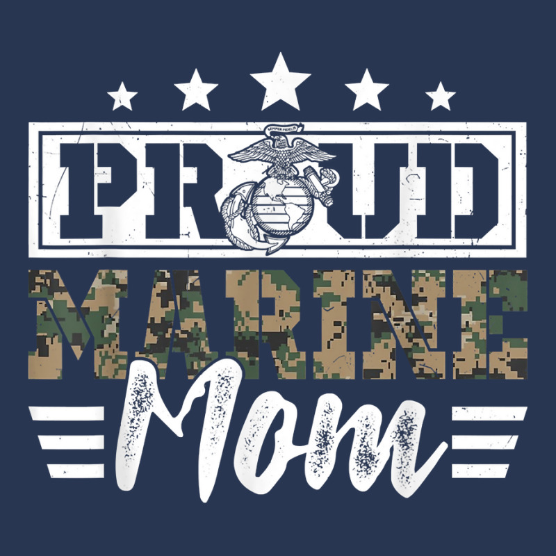 Proud Marine Military Veteran Mom Mama Mommy Mother's Day T Shirt Men Denim Jacket by harmanyuan | Artistshot