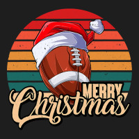 American Football Vintage Merry Christmas Football With Santa Hat 2 Classic T-shirt | Artistshot