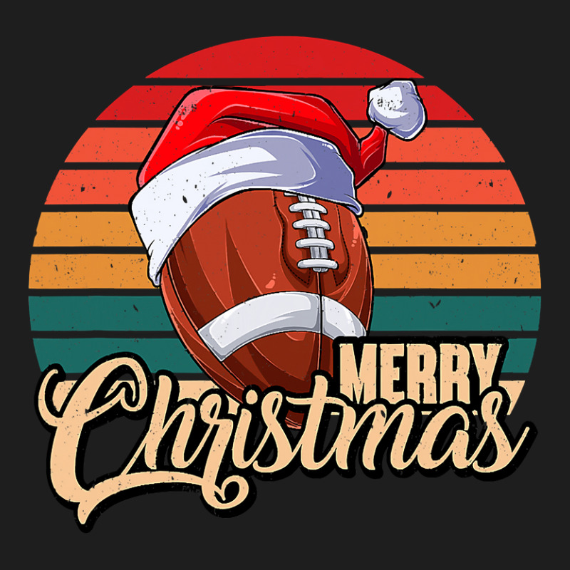 American Football Vintage Merry Christmas Football With Santa Hat 2 Classic T-shirt by hopelessoon | Artistshot