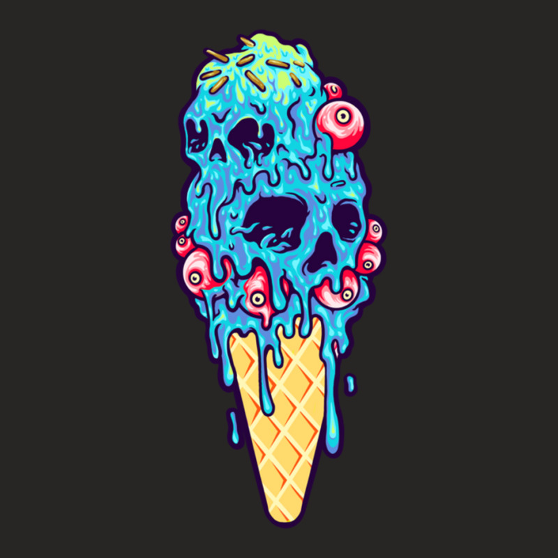 Creepy Ice Cream Cone Skull Ladies Fitted T-Shirt by nadbay | Artistshot