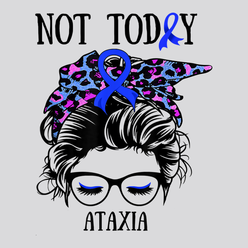 Not Today Ataxia Messy Bun Warrior Women Girl Blue Bandana T Shirt Women's Triblend Scoop T-shirt by johnjosephmenk | Artistshot