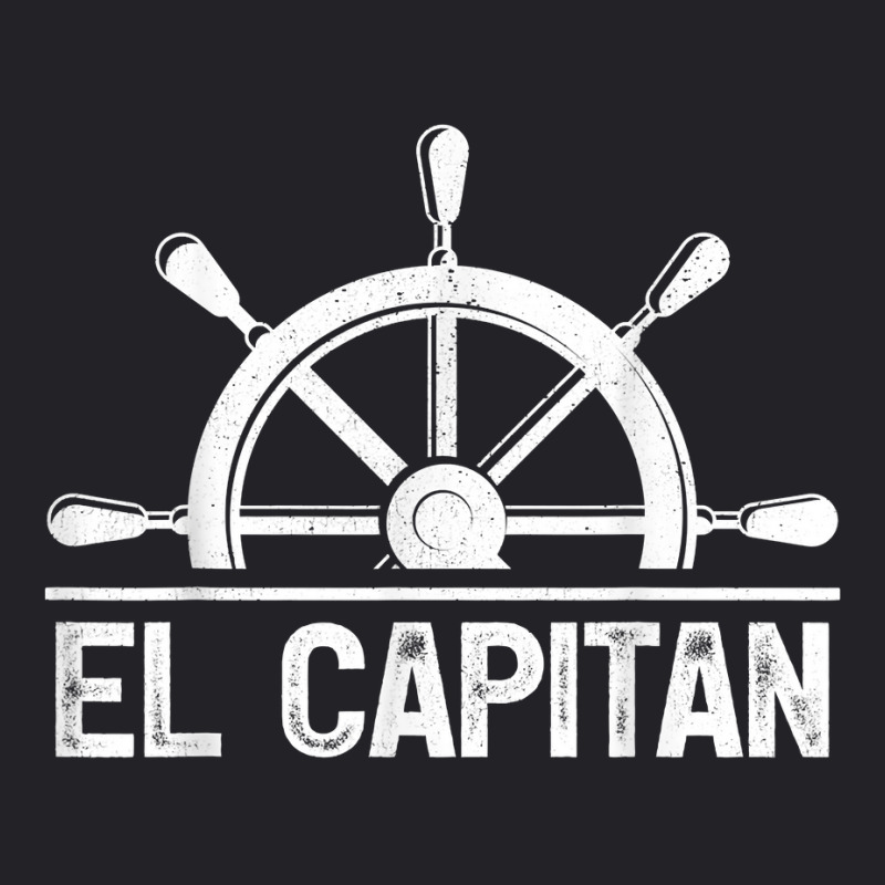 Boating Pontoon Boat Captain Ship Wheel El Capitan T Shirt Youth Tee | Artistshot