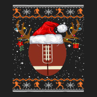 American Football Funny Football Reindeer Santa Hat Ugly Christmas Swe Ladies Polo Shirt | Artistshot