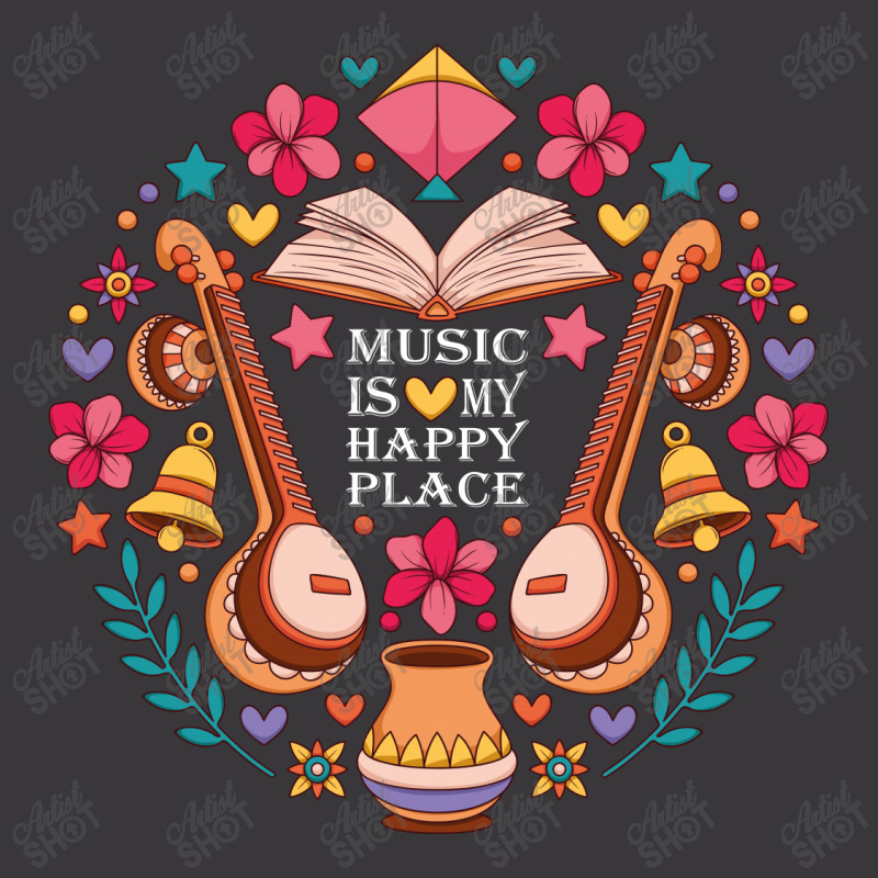 Music Is My Happy Place Ladies Curvy T-Shirt by Latmer | Artistshot