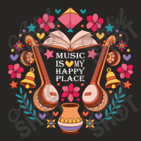 Music Is My Happy Place Ladies Fitted T-shirt | Artistshot