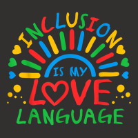 Inclusion Is My Love Language Funny Autism Awareness Rainbow T Shirt Champion Hoodie | Artistshot