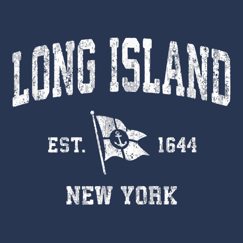 Long Island Nyc New York Ny Vintage Boat Anchor Flag Tee Ladies Denim Jacket by harmanyuan | Artistshot